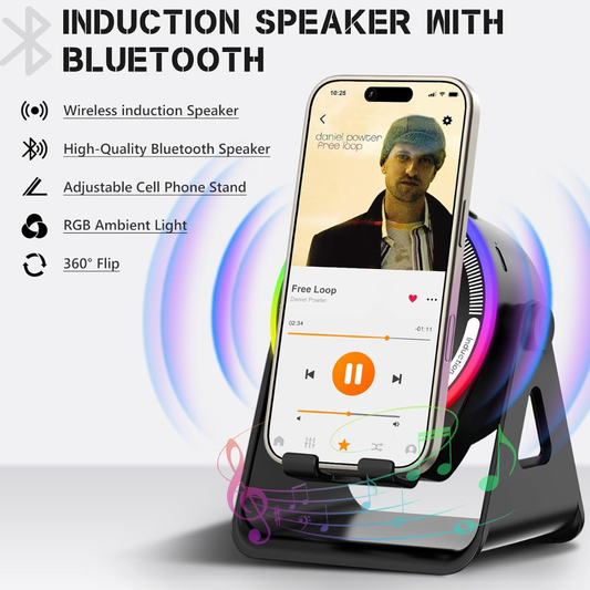 4-in-1 Wireless Induction Speaker with RGB Lights